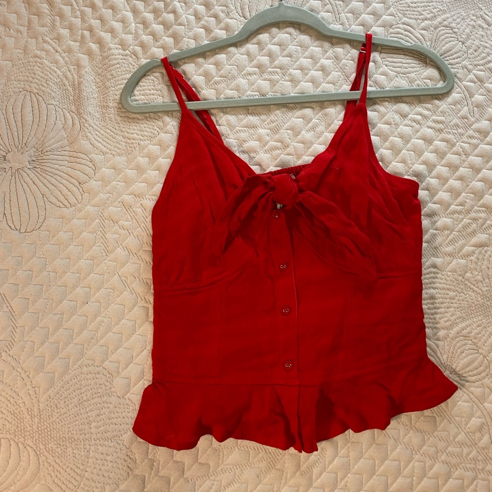Red cropped top